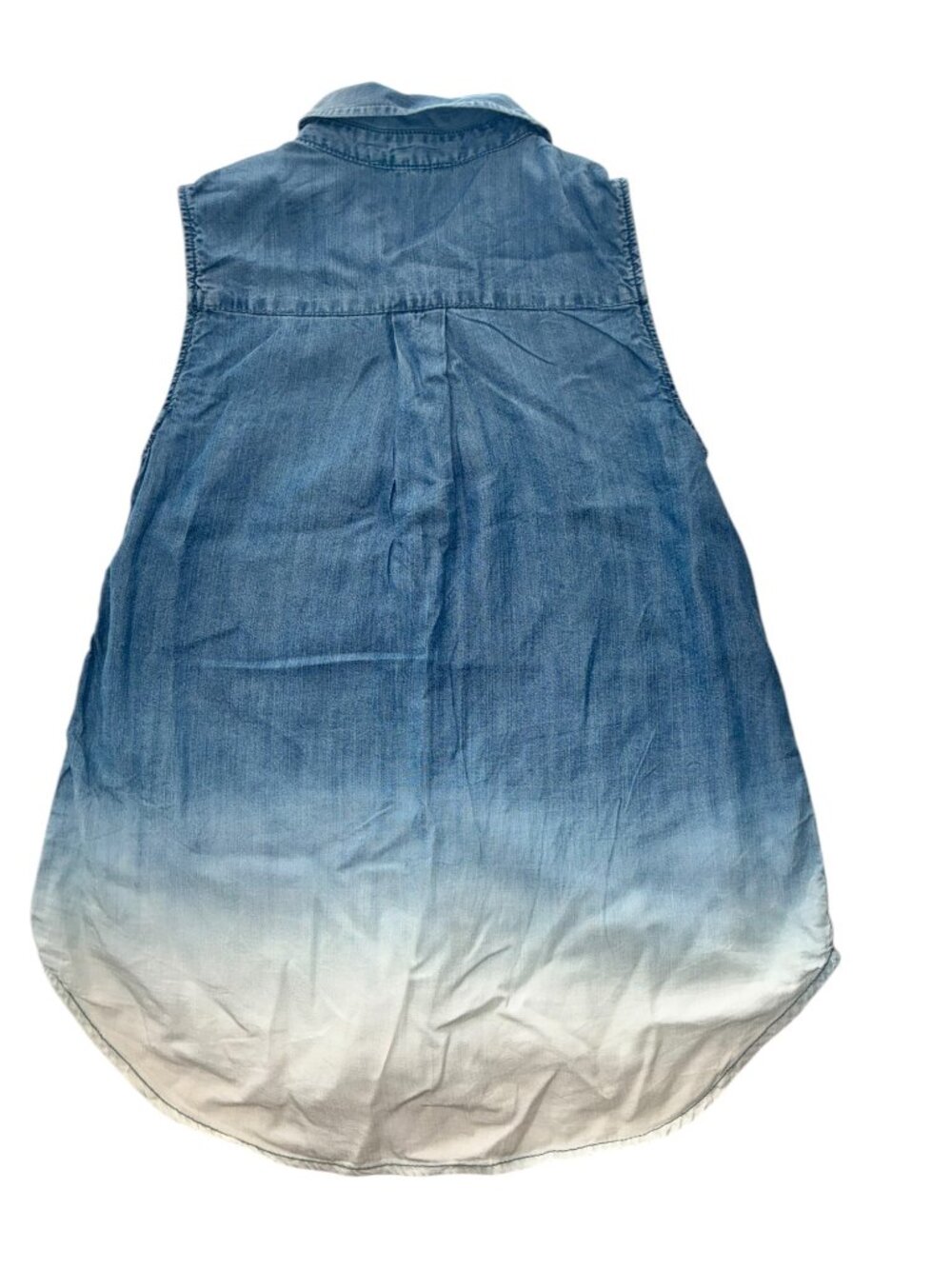 Beachlunchlounge Ombre Sleeveless Button-Down Shirt Womens XS Blue/White - Picture 2 of 8